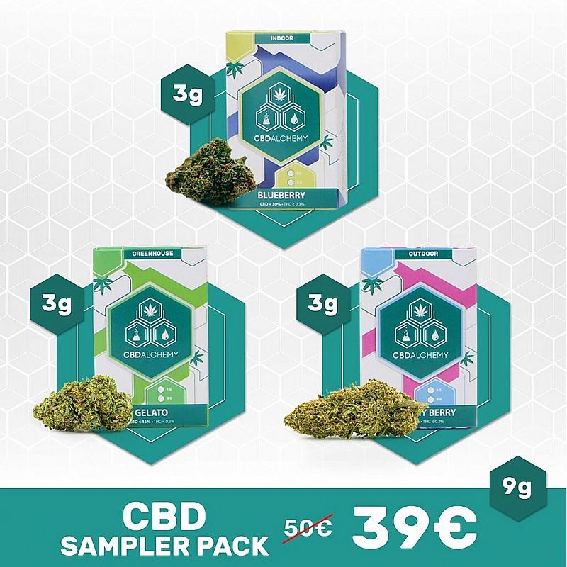 CBD Alchemy CBD Sampler Pack (9 gramos)