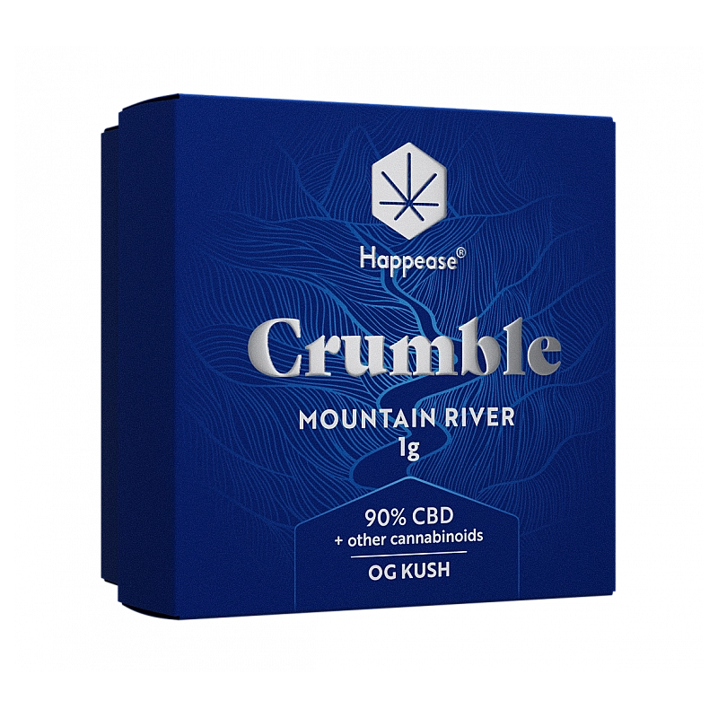 Extracto o resina CBD Happease Crumble formulacin Mountain river. 90% CBD + otros cannabinoides y terpenos  (1g)