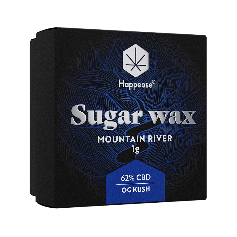 Extracto o resina CBD Happease Sugar wax formulacin Mountain river. 62% CBD  (1g)