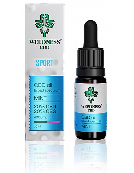 Weedness Aceite de CBD Premium Sport - Broad Spectrum 20% + CBG 20% Menta (10ml)